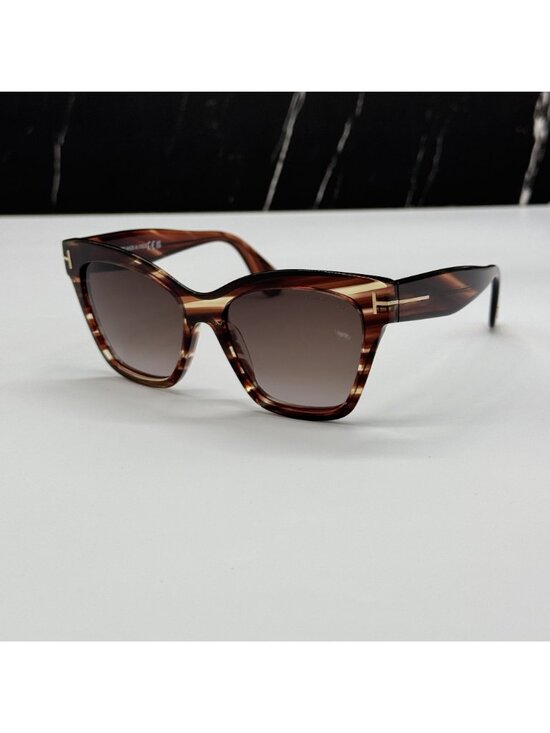 NEW TOM FORD ELVIRA TF1217 55T HAVANA/BROWN WOMEN CAT EYE SUNGLASSES FT1217 main image 5